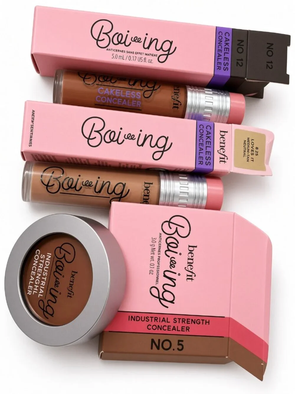 Benefit Boi-ing Cakeless + Industrial Strength Concealer Lot of 3 Discontinued